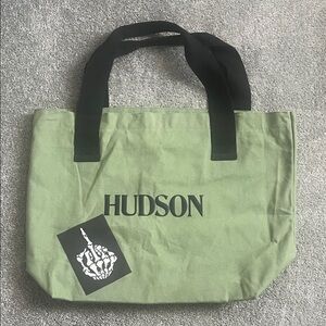 Hudson Jeans Olive Green Canvas Tote with Black Handles